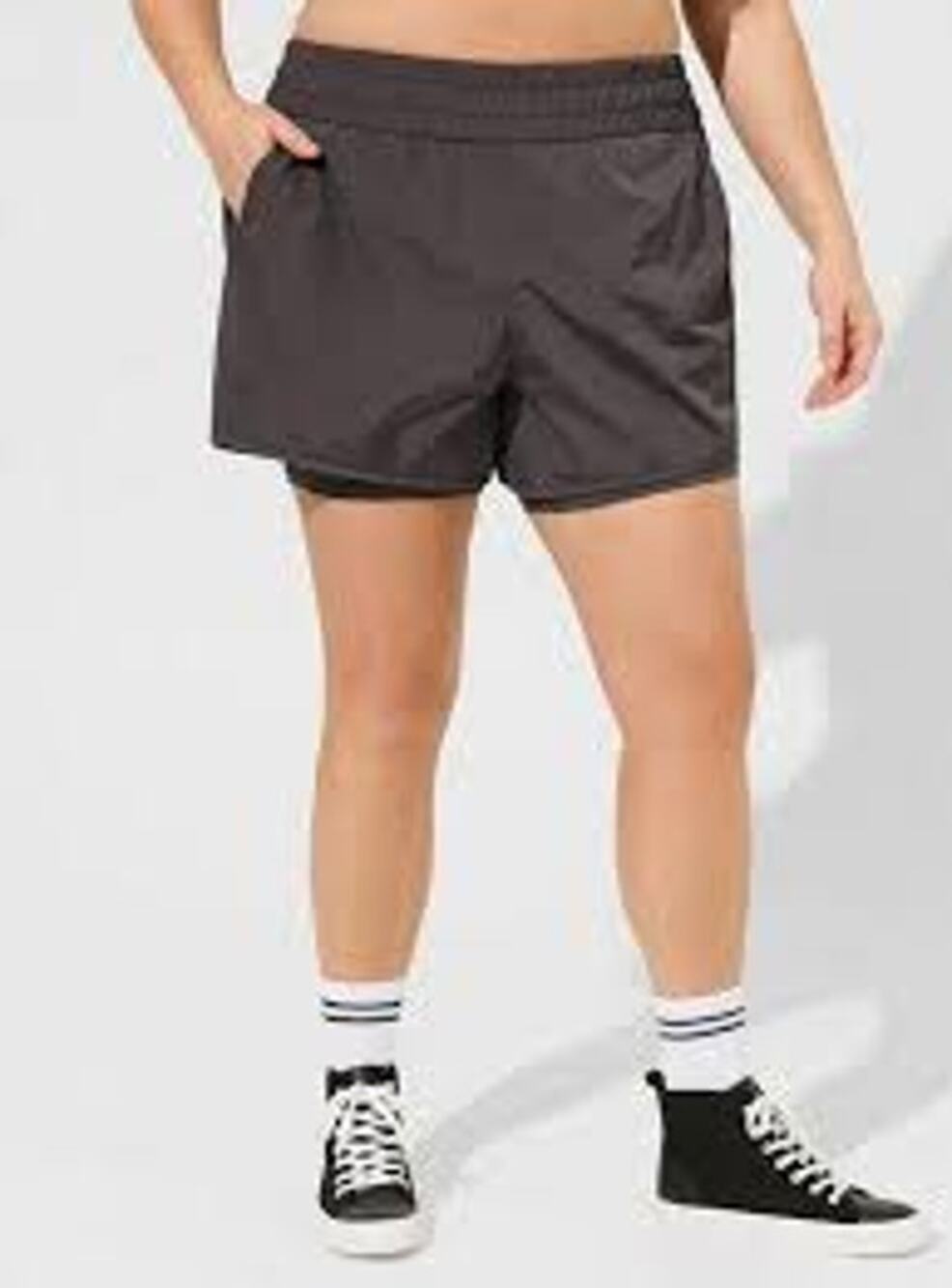 Happy Camper by Torrid Gray Running Athletic Shorts Women's Size 1
